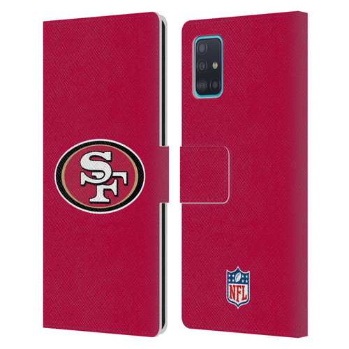 NFL San Francisco 49Ers Logo Plain Leather Book Wallet Case Cover For Samsung Galaxy A51 (2019)