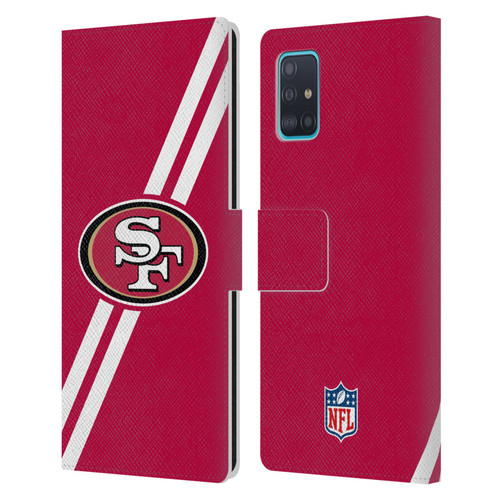 NFL San Francisco 49Ers Logo Stripes Leather Book Wallet Case Cover For Samsung Galaxy A51 (2019)
