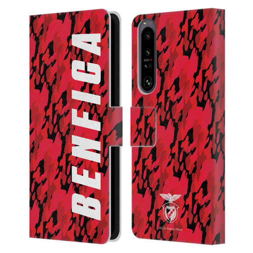 S.L. Benfica 2021/22 Crest Camouflage Leather Book Wallet Case Cover For Sony Xperia 1 IV