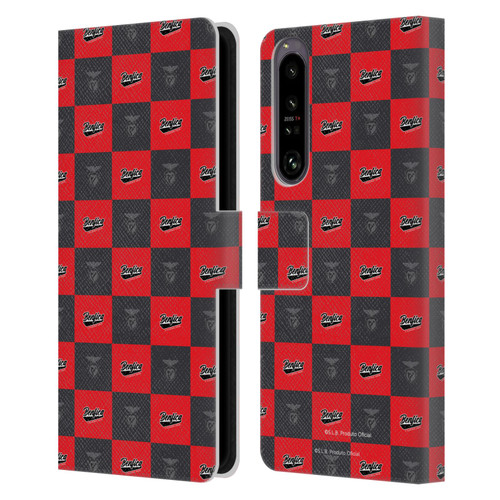 S.L. Benfica 2021/22 Crest Logo Pattern Leather Book Wallet Case Cover For Sony Xperia 1 IV