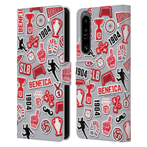 S.L. Benfica 2021/22 Crest Stickers Leather Book Wallet Case Cover For Sony Xperia 1 IV