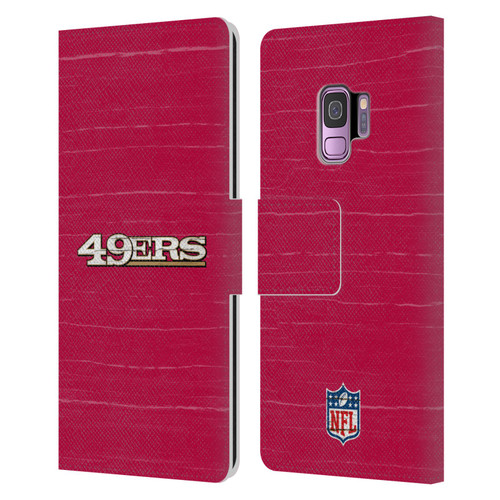 NFL San Francisco 49Ers Logo Distressed Look Leather Book Wallet Case Cover For Samsung Galaxy S9