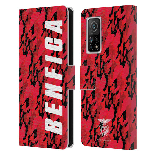 S.L. Benfica 2021/22 Crest Camouflage Leather Book Wallet Case Cover For Xiaomi Mi 10T 5G