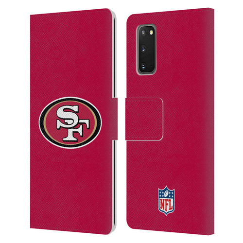 NFL San Francisco 49Ers Logo Plain Leather Book Wallet Case Cover For Samsung Galaxy S20 / S20 5G