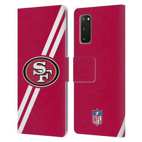 NFL San Francisco 49Ers Logo Stripes Leather Book Wallet Case Cover For Samsung Galaxy S20 / S20 5G
