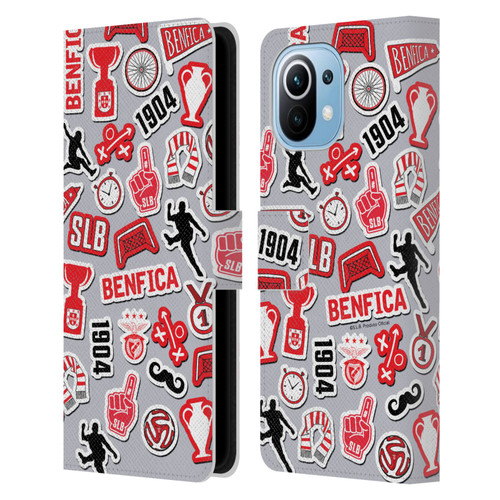 S.L. Benfica 2021/22 Crest Stickers Leather Book Wallet Case Cover For Xiaomi Mi 11