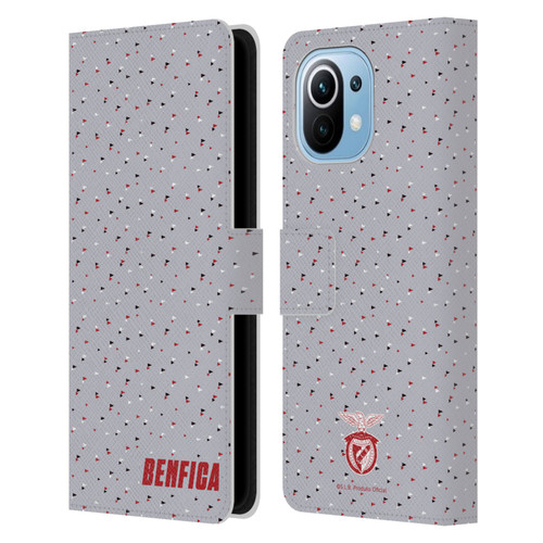S.L. Benfica 2021/22 Crest Triangles Leather Book Wallet Case Cover For Xiaomi Mi 11