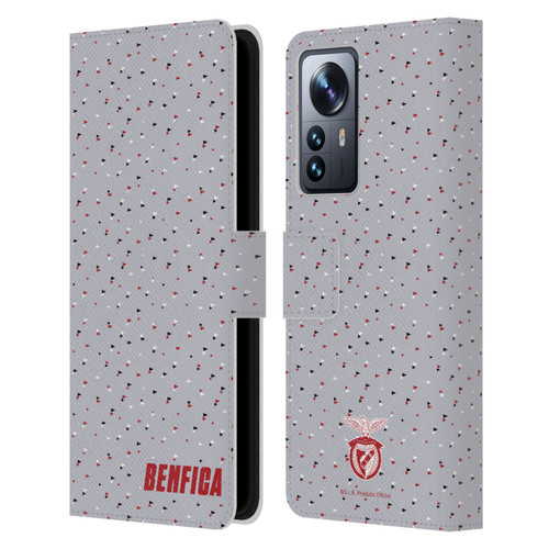 S.L. Benfica 2021/22 Crest Triangles Leather Book Wallet Case Cover For Xiaomi 12 Pro