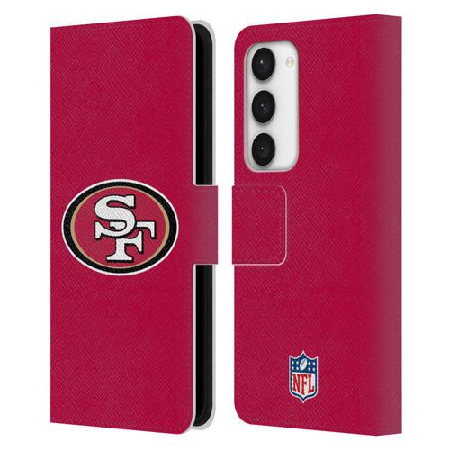 NFL San Francisco 49Ers Logo Plain Leather Book Wallet Case Cover For Samsung Galaxy S23 5G