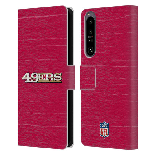 NFL San Francisco 49Ers Logo Distressed Look Leather Book Wallet Case Cover For Sony Xperia 1 IV