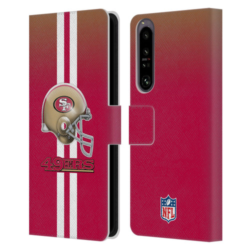 NFL San Francisco 49Ers Logo Helmet Leather Book Wallet Case Cover For Sony Xperia 1 IV