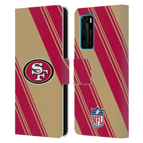 NFL San Francisco 49ers Artwork Stripes Leather Book Wallet Case Cover For Huawei P40 5G
