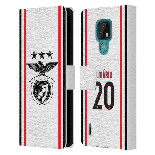 S.L. Benfica 2021/22 Players Away Kit João Mário Leather Book Wallet Case Cover For Motorola Moto E7