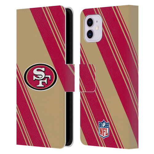 NFL San Francisco 49ers Artwork Stripes Leather Book Wallet Case Cover For Apple iPhone 11