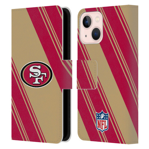 NFL San Francisco 49ers Artwork Stripes Leather Book Wallet Case Cover For Apple iPhone 13 Mini