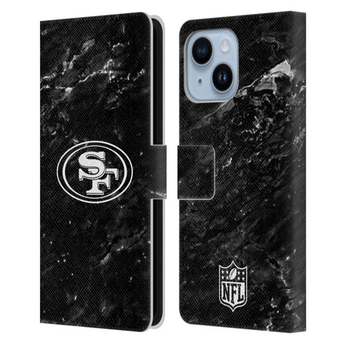 NFL San Francisco 49ers Artwork Marble Leather Book Wallet Case Cover For Apple iPhone 14 Plus