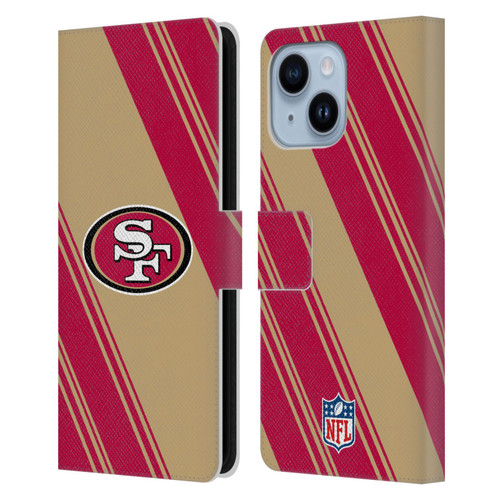 NFL San Francisco 49ers Artwork Stripes Leather Book Wallet Case Cover For Apple iPhone 14 Plus