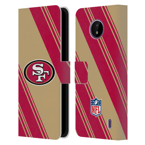 NFL San Francisco 49ers Artwork Stripes Leather Book Wallet Case Cover For Nokia C10 / C20