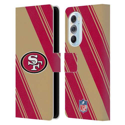 NFL San Francisco 49ers Artwork Stripes Leather Book Wallet Case Cover For Motorola Edge X30