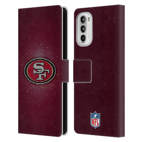 NFL San Francisco 49ers Artwork LED Leather Book Wallet Case Cover For Motorola Moto G52