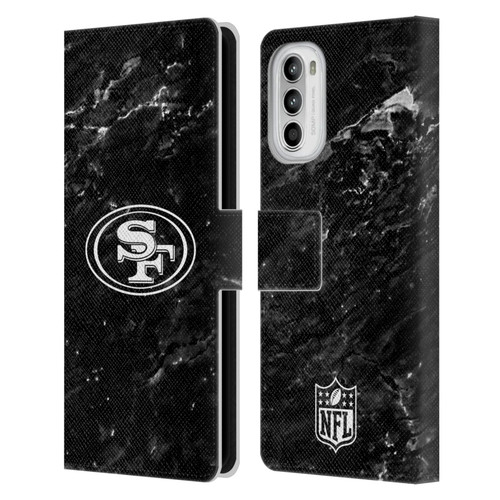 NFL San Francisco 49ers Artwork Marble Leather Book Wallet Case Cover For Motorola Moto G52
