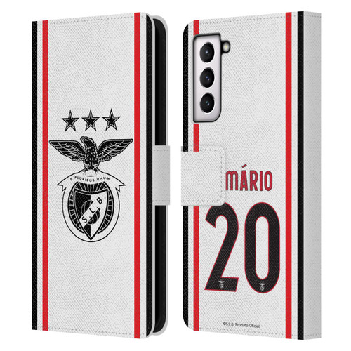 S.L. Benfica 2021/22 Players Away Kit João Mário Leather Book Wallet Case Cover For Samsung Galaxy S21 5G