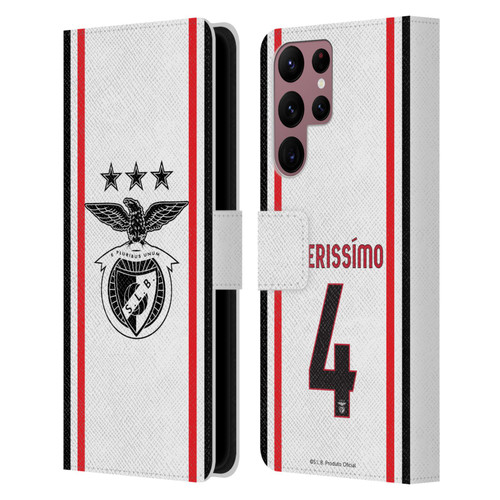 S.L. Benfica 2021/22 Players Away Kit Lucas Veríssimo Leather Book Wallet Case Cover For Samsung Galaxy S22 Ultra 5G