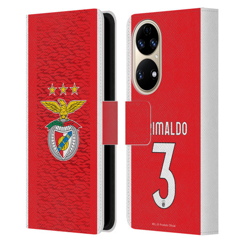 S.L. Benfica 2021/22 Players Home Kit Álex Grimaldo Leather Book Wallet Case Cover For Huawei P50