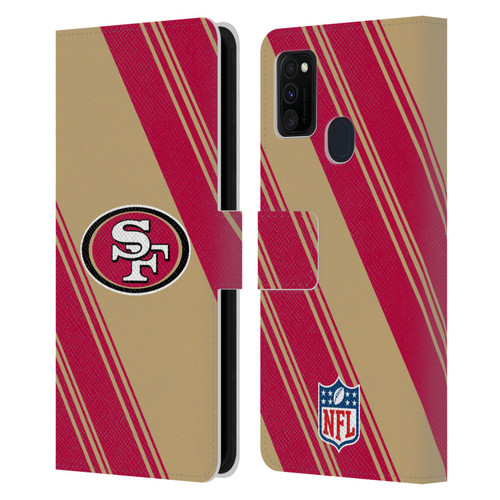 NFL San Francisco 49ers Artwork Stripes Leather Book Wallet Case Cover For Samsung Galaxy M30s (2019)/M21 (2020)