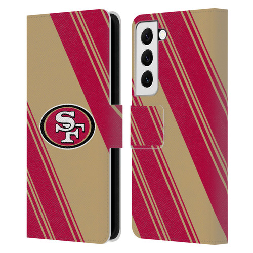 NFL San Francisco 49ers Artwork Stripes Leather Book Wallet Case Cover For Samsung Galaxy S22 5G