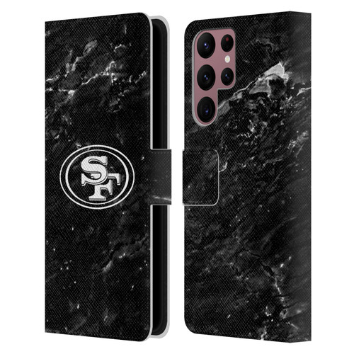 NFL San Francisco 49ers Artwork Marble Leather Book Wallet Case Cover For Samsung Galaxy S22 Ultra 5G