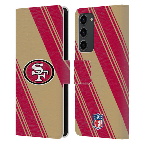 NFL San Francisco 49ers Artwork Stripes Leather Book Wallet Case Cover For Samsung Galaxy S23+ 5G