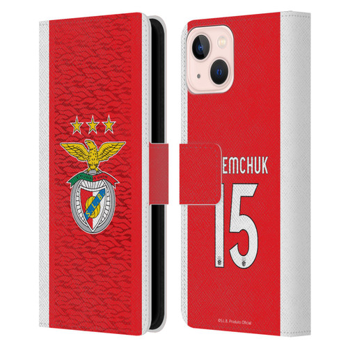 S.L. Benfica 2021/22 Players Home Kit Roman Yaremchuk Leather Book Wallet Case Cover For Apple iPhone 13