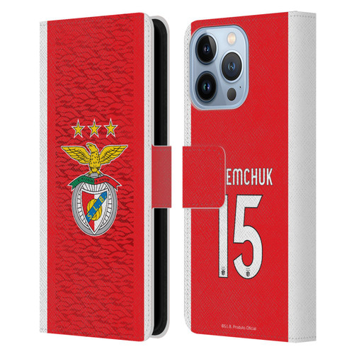 S.L. Benfica 2021/22 Players Home Kit Roman Yaremchuk Leather Book Wallet Case Cover For Apple iPhone 13 Pro