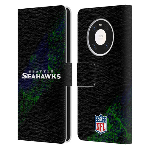 NFL Seattle Seahawks Logo Blur Leather Book Wallet Case Cover For Huawei Mate 40 Pro 5G