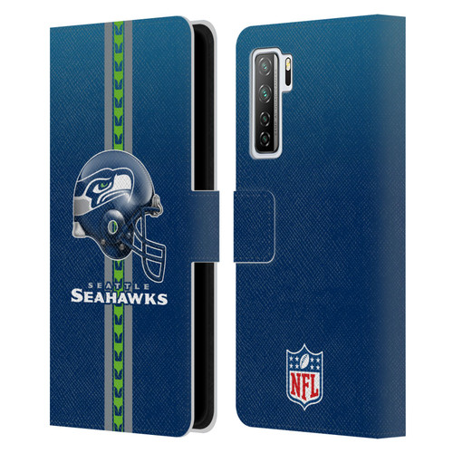 NFL Seattle Seahawks Logo Helmet Leather Book Wallet Case Cover For Huawei Nova 7 SE/P40 Lite 5G