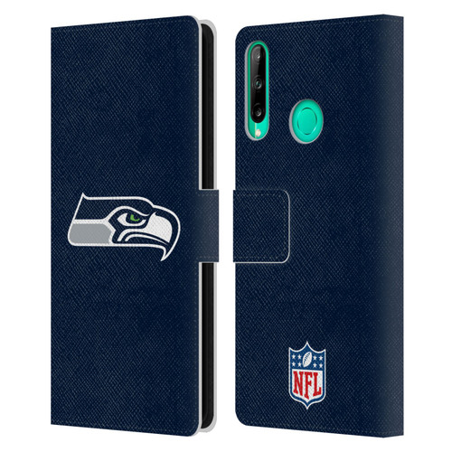 NFL Seattle Seahawks Logo Plain Leather Book Wallet Case Cover For Huawei P40 lite E