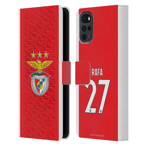 S.L. Benfica 2021/22 Players Home Kit Rafa Silva Leather Book Wallet Case Cover For Motorola Moto G22
