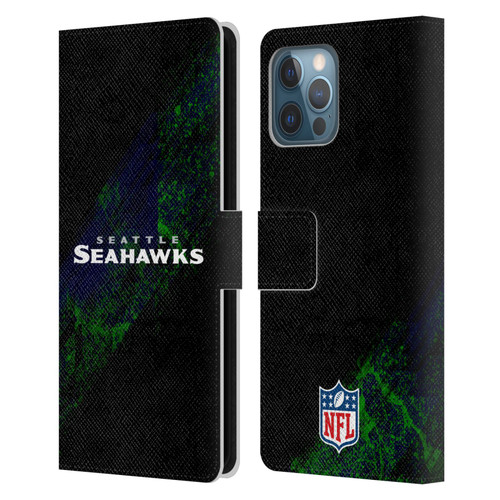 NFL Seattle Seahawks Logo Blur Leather Book Wallet Case Cover For Apple iPhone 12 Pro Max