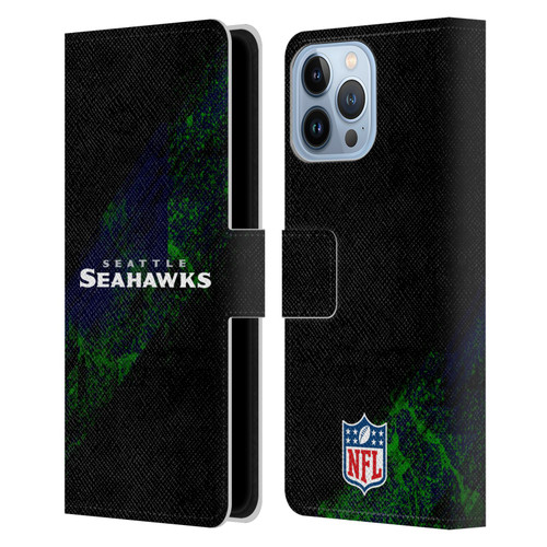 NFL Seattle Seahawks Logo Blur Leather Book Wallet Case Cover For Apple iPhone 13 Pro Max