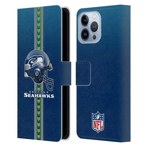 NFL Seattle Seahawks Logo Helmet Leather Book Wallet Case Cover For Apple iPhone 13 Pro Max
