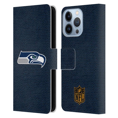 NFL Seattle Seahawks Logo Football Leather Book Wallet Case Cover For Apple iPhone 13 Pro
