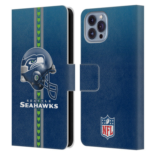 NFL Seattle Seahawks Logo Helmet Leather Book Wallet Case Cover For Apple iPhone 14