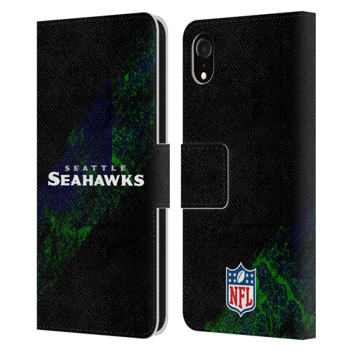 NFL Seattle Seahawks Logo Blur Leather Book Wallet Case Cover For Apple iPhone XR
