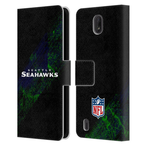 NFL Seattle Seahawks Logo Blur Leather Book Wallet Case Cover For Nokia C01 Plus/C1 2nd Edition