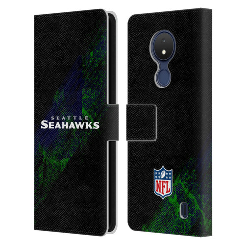 NFL Seattle Seahawks Logo Blur Leather Book Wallet Case Cover For Nokia C21