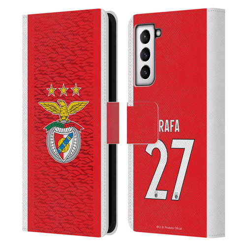 S.L. Benfica 2021/22 Players Home Kit Rafa Silva Leather Book Wallet Case Cover For Samsung Galaxy S21 5G