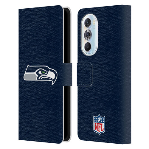 NFL Seattle Seahawks Logo Plain Leather Book Wallet Case Cover For Motorola Edge X30