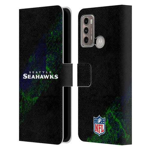 NFL Seattle Seahawks Logo Blur Leather Book Wallet Case Cover For Motorola Moto G60 / Moto G40 Fusion