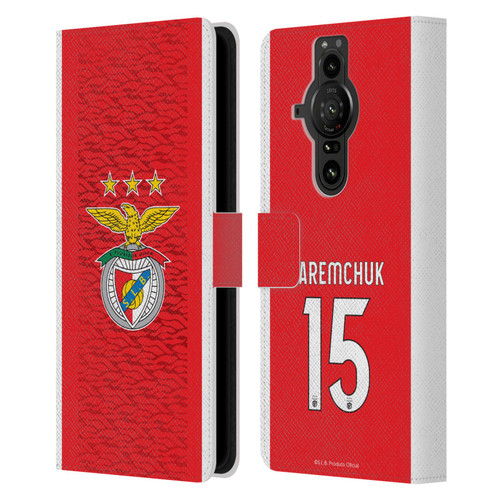 S.L. Benfica 2021/22 Players Home Kit Roman Yaremchuk Leather Book Wallet Case Cover For Sony Xperia Pro-I